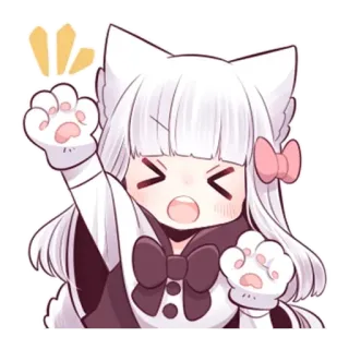 🎉 catgirl, anime, cute, kawaii, manga, cartoon telegram sticker