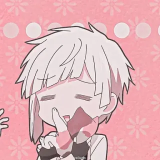 🍥 Anime, Personagem, Fofo, Rosa, Mangá telegram sticker