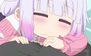 😴 Kanna Kamui Miss Kobayashi's Dragon Maid anime, rồng, dễ thương, buồn ngủ, Kanna telegram sticker