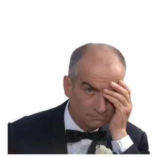 👀 мужчина, смокинг, грустный, разочарованный, фейспалм, расстроенный whatsapp sticker