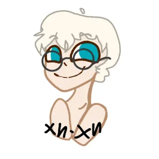 😄 xh xh dessin animé, personnage, lunettes, dessin, art telegram sticker
