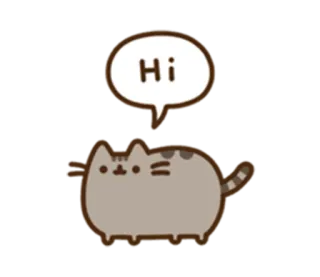 👋 Pusheen Hi cat, pusheen, greeting, cute, cartoon whatsapp sticker