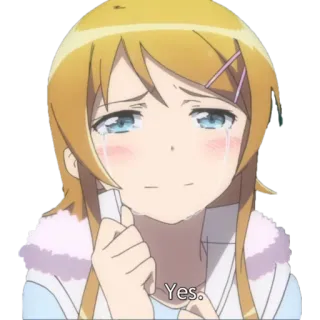 😪 Yes. Anime, Chica, Triste, Llorando, Lindo, Sí telegram sticker