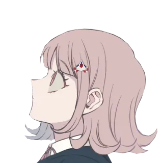 😐 Chiaki Nanami Danganronpa anime, video game, pink hair, character, danganronpa telegram sticker