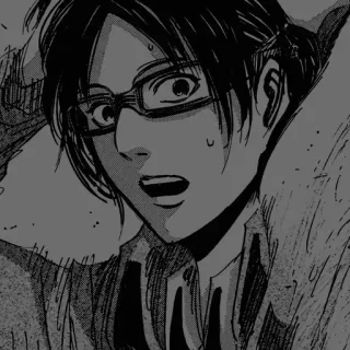 😮 Hange Zoë Attack on Titan Anime, Attack on Titan, Hange Zoë, Manga, Charakter telegram sticker
