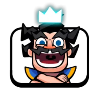 😂 clash royale, emote, king, crown, video game telegram sticker