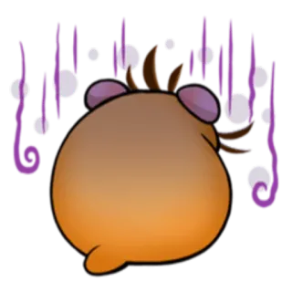 😶 Cartoon, Niedlich, Aufkleber, Lila, Braun telegram sticker