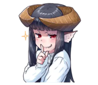 😼 Anime, Ragazza, Corna, Demone, Personaggio, Fantasy telegram sticker