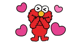 ❤ Elmo Sesame Street เอลโม, เซซามีสตรีท, หัวใจ, การ์ตูน, น่ารัก telegram sticker