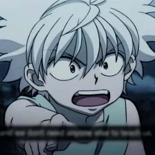 ⚽️ Killua Zoldyck Hunter x Hunter and we don't want anyone else to beat us. Киллуа, Hunter x Hunter, Аниме, Манга, Мультфильм, Персонаж telegram sticker