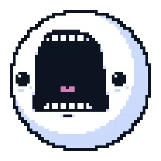 😬 screaming, horror, video game, monster, digital art, pixel art telegram sticker