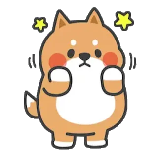 😶 dog, shiba inu, cute, cartoon, animal whatsapp sticker