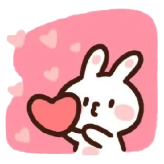 😘 кролик, зайчик, сердце, милый, любовь, мультфильм telegram sticker