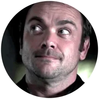 😏 Crowley Supernatural demon, król, nadprzyrodzone, Crowley, serial TV, Mark Sheppard telegram sticker