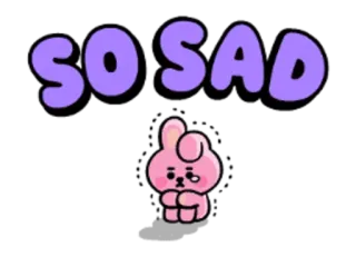 😢 SO SAD triste, chorando, desenho animado, coelho, coelhinho, fofo telegram sticker