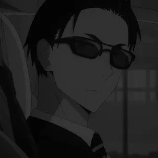 💸 anime, man, glasses, portrait, cartoon whatsapp sticker