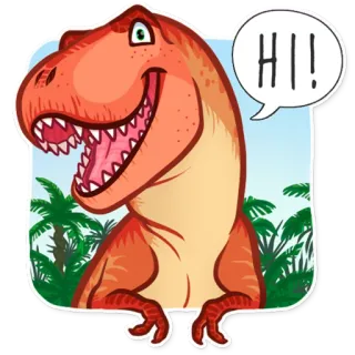 👋 HI! 恐竜, ティラノサウルスレックス, T-REX, こんにちは, 挨拶, フレンドリー telegram sticker