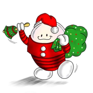 💰 Natal, feriado, Papai Noel, ovo, festivo, celebração telegram sticker