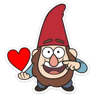 ❤️ Shmebulock Gravity Falls gnomo, corazón, dibujos animados, animado, fantasía, lindo, gracioso whatsapp sticker
