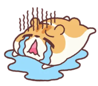 😭 哭泣, 悲伤, 仓鼠, 动物, 情绪, 眼泪 telegram sticker