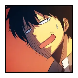 😑 homem, suor, cansado, anime, ilustração, desenho animado telegram sticker