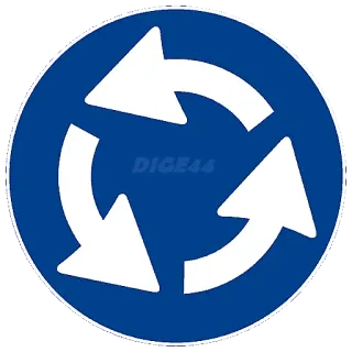 🔄 DIGE44 ruch, droga, znak, rondo, koło, niebieski, strzałka telegram sticker