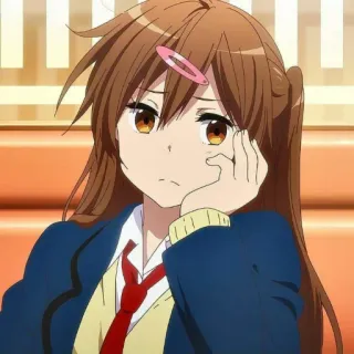 🤔 anime, girl, school uniform, sad, cartoon telegram sticker