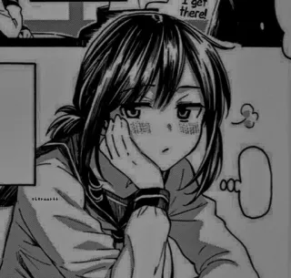 ⚓️ I get there! manga, anime, girl, schoolgirl, bored telegram sticker