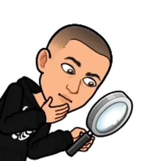 🌟 kaca pembesar, Bitmoji, kartun, menyelidiki, mencari, penasaran telegram sticker
