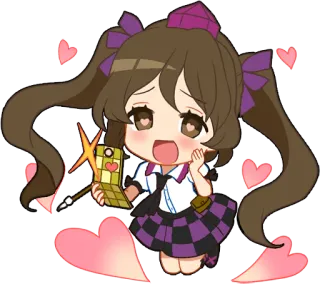 😍 anime, chibi, cute, heart, girl, cartoon telegram sticker