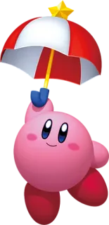 ☂️ Kirby kirby, nintendo, parasol, różowy, gra telegram sticker