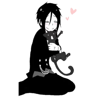 ❤ Sebastian Michaelis Black Butler Anime, Black Butler, Sebastian, Katze, Kawaii telegram sticker