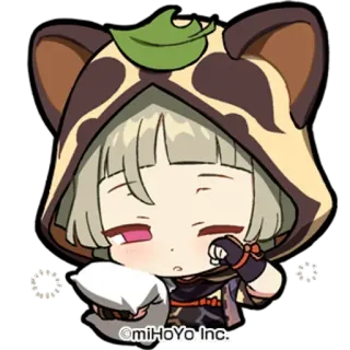 😴 ©miHoYo Inc. Anime, Kreskówka, Chibi, Śpiący, Postać telegram sticker