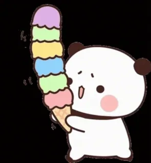 🍦 Panda, Sorvete, Sobremesa, Fofo, Desenho animado telegram sticker