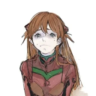 😭 Asuka Langley Soryu Evangelion Anime, Triste, Llorando, Manga, Chica, Emocional, Evangelion telegram sticker