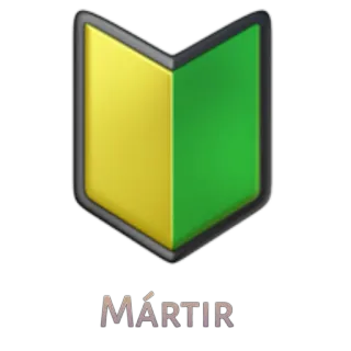 🔰 MÁRTIR Segno principiante Giappone, Segno Wakaba, Simbolo giallo e verde, Martire telegram sticker