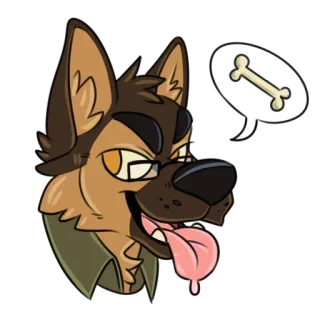 💄 Hund, Knochen, Tier, Cartoon telegram sticker