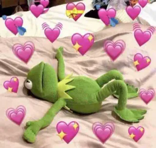 💝 Kermit kermit la rana, muppets, cuori, amore, carino telegram sticker