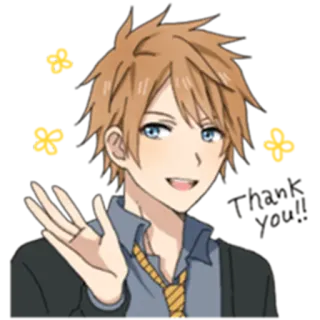 😊 anime, character, friendly, greeting, cartoon, smile telegram sticker