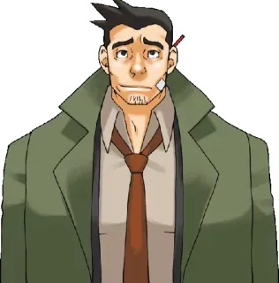🙄 Gumshoe Ace Attorney 探偵, アニメ, ゲーム, シリアス, 私立探偵, 捜査 telegram sticker