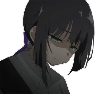 😞 anime, ragazza, triste, piangendo, emozionale, personaggio, illustrazione telegram sticker