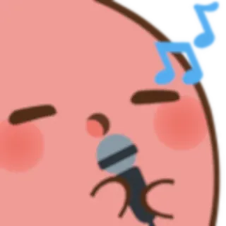 🎤 мультфильм, микрофон, музыка, лицо telegram sticker
