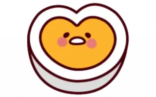 🥞 cuore, carino, uovo, faccia, kawaii whatsapp sticker