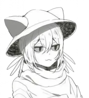 🙂 Anime, Katze, Mädchen, Illustration, Skizze, Cartoon telegram sticker
