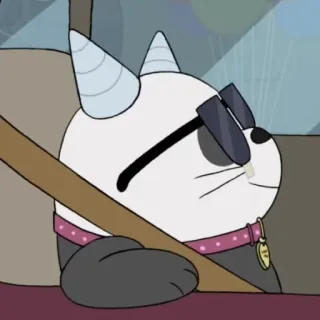 🦄 猫, 太阳镜, 驾驶, 卡通, 动物 telegram sticker