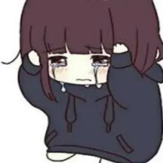 😭 triste, llorando, anime, dibujos animados, chica, lágrimas whatsapp sticker