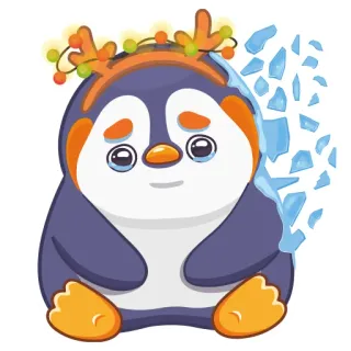 😢 ペンギン, 漫画, クリスマス, かわいい, 冬, ホリデー telegram sticker