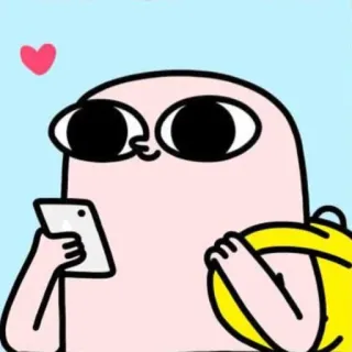 💎 cartoon, personage, animatie, schattig, rugzak, telefoon telegram sticker