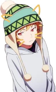 😽 Anime, Nhân vật, Con trai, Tai mèo, Mũ, Áo hoodie telegram sticker