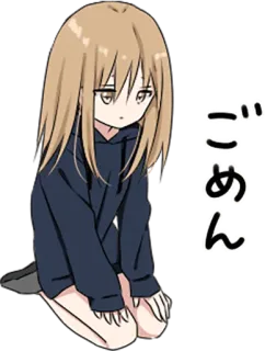 🙇‍♀️ ごめん 动漫, 道歉, 对不起, 可爱, 女孩 whatsapp sticker